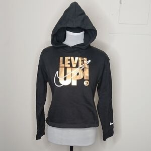 Nike Black And Gold Hooded Sweat Shirt Size Large